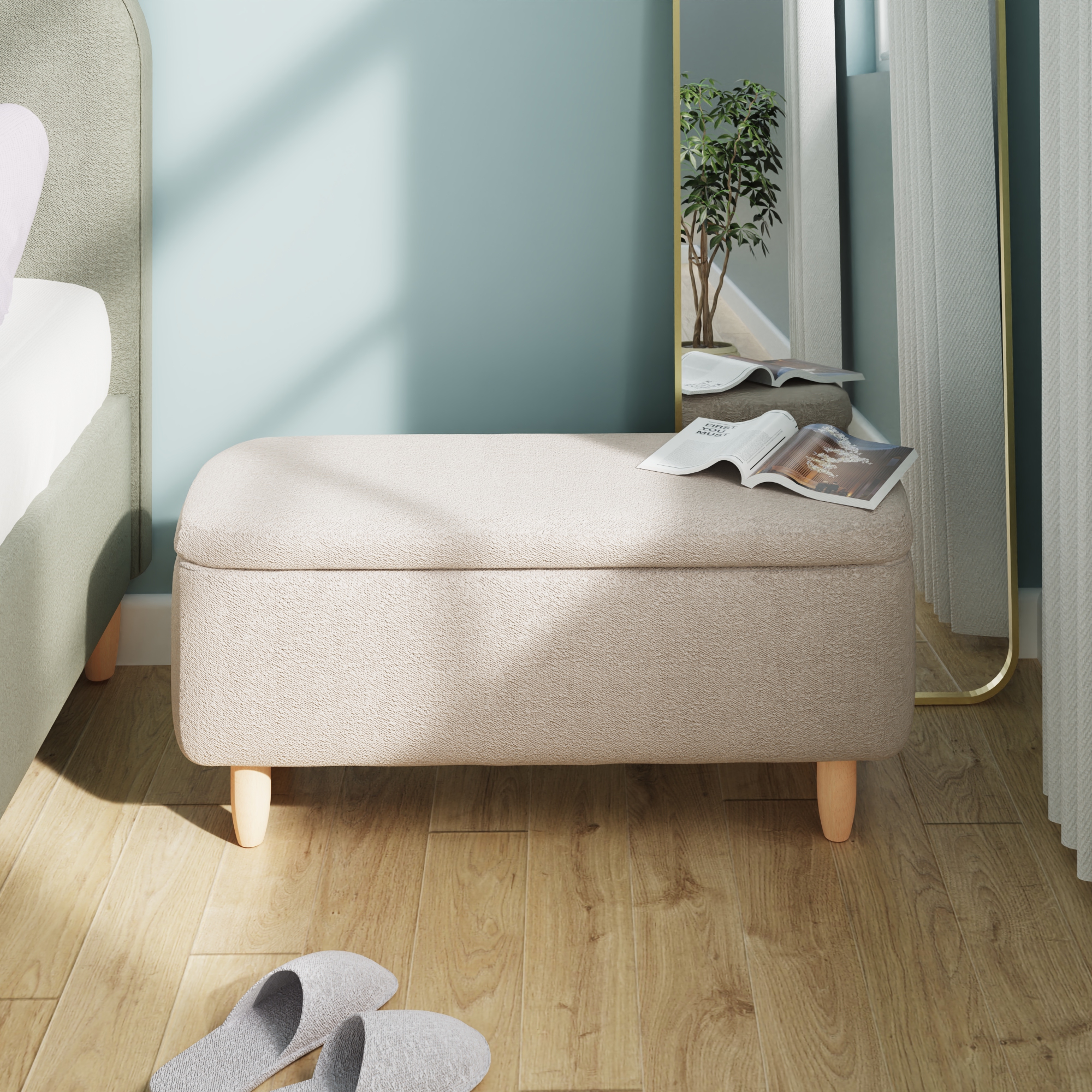 FLROTTSTO-07-23-RMS-01.jpg FLORENCE BOUCLE OTTOMAN NATURAL STONE - Image 1
