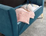 PETTINE OTTOMAN STORAGE BENCH TEAL - Image 4