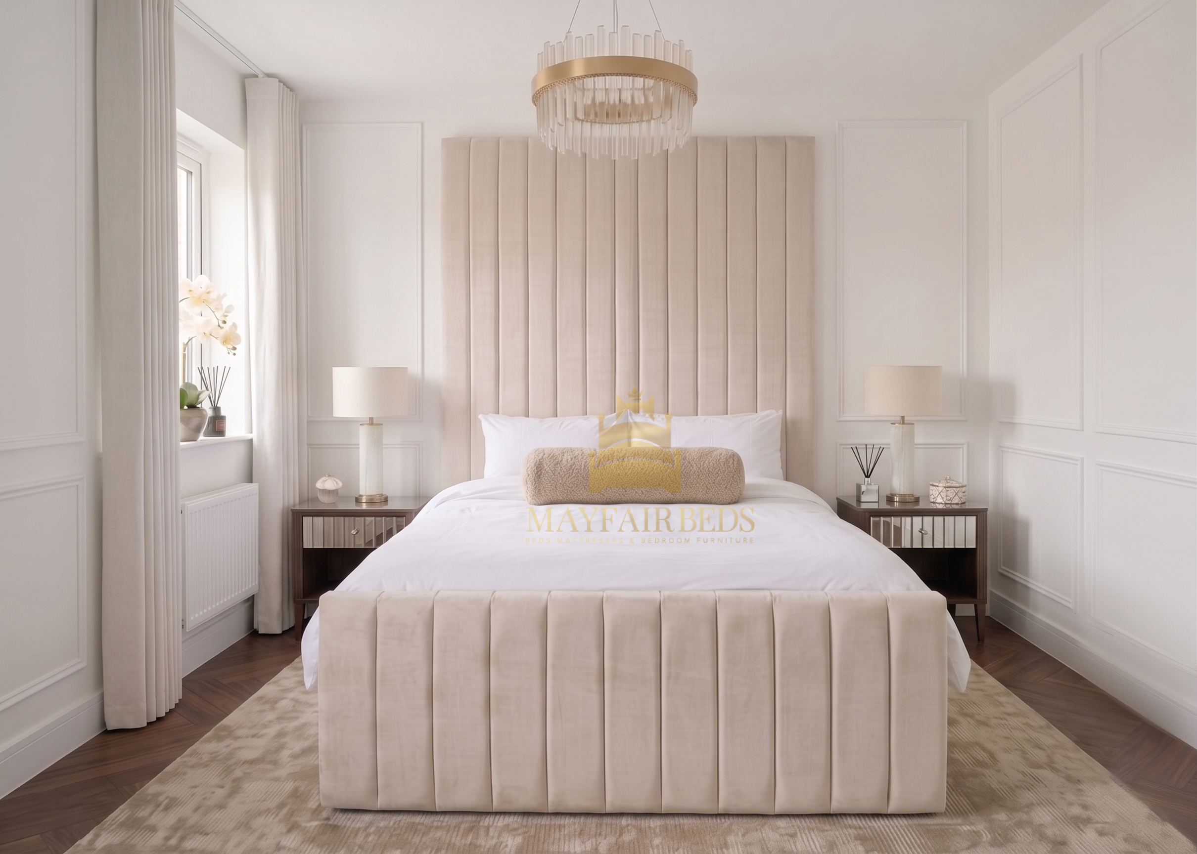 altea front Alexan Tall Headboard Bed Frame - Image 1