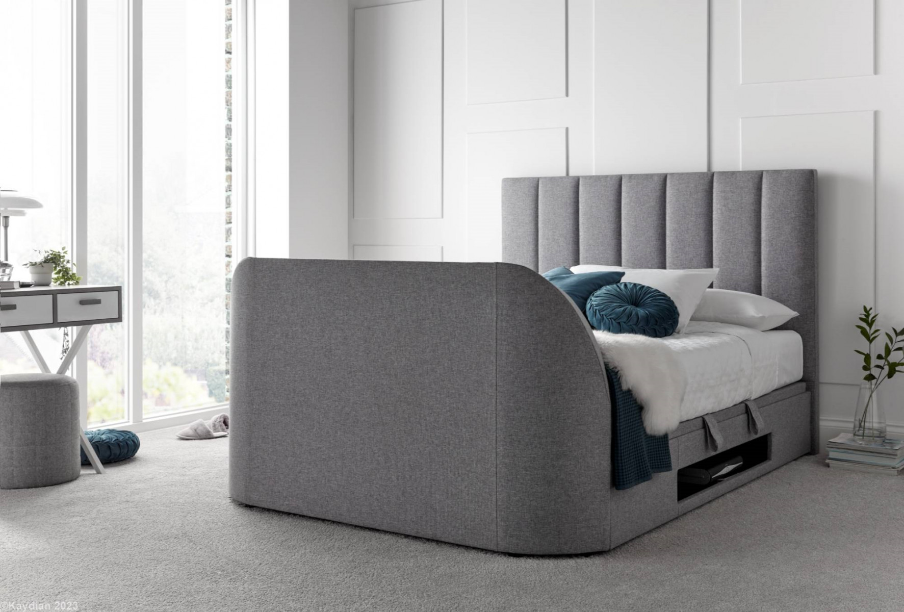 Medburn-TV-Ottoman-Marbella-Grey-1 MED TV Storage Bed - Image 1